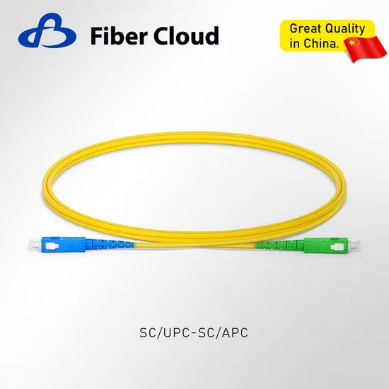 1m Sc Upc to Sc APC Simplex OS2 Single Mode Ofnr 2.0mm Tight Buffered Fiber Optic Patchcord 