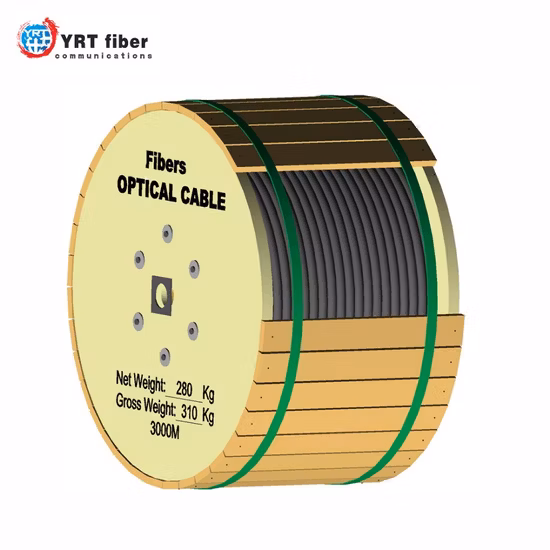 Outdoor Armored Singlemode Fiber Optic Cable with G652D Fiber HDPE Jacket GYXTW
